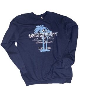 Hanes Blue Crewneck  — Orange County California  — Vintage Style —  Size medium